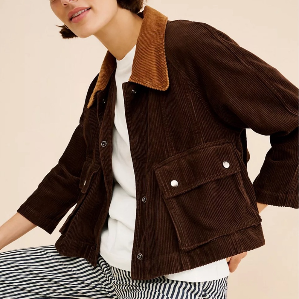 Carleen for Anthropologie Laurel Corduroy Swing Jacket